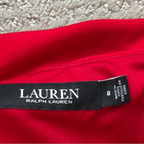 Ralph Lauren Elegant Red Off-Shoulder Dress Size 8 - Picture 2 of 4